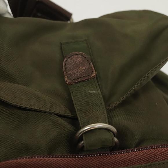 PRADA Backpack Nylon Khaki Silver Auth bs22991 main image 7